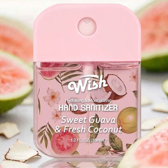 Wish Sweet Guava & Fresh Coconut Hand Sanitizer NWT 1.2 Fl Oz - Picture 2 of 2